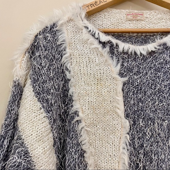 Handmade Feathery Mixed Knit Colourblock Pullover Sweater Women’s Small - Picture 3 of 6